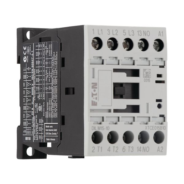 Contactor, 3 pole, 380 V 400 V 7.5 kW, 1 N/O, 220 V 50/60 Hz, AC operation, Screw terminals image 11