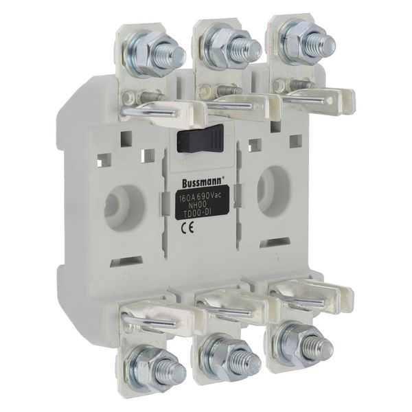 Fuse-base, LV, 160 A, AC 690 V, NH00, 3P, IEC, integral base moulding, DIN rail mount image 32