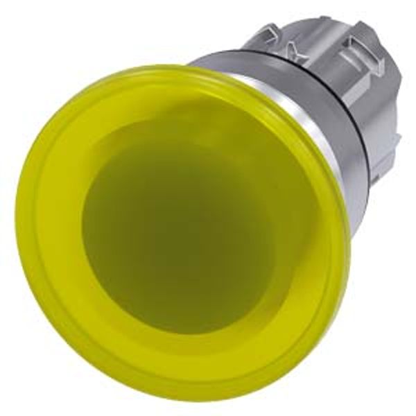 Illuminated mushroom pushbutton, 22 mm, round, metal, shiny, yellow,  3SU1051-1BD30-0AA0-Z Y12 image 2