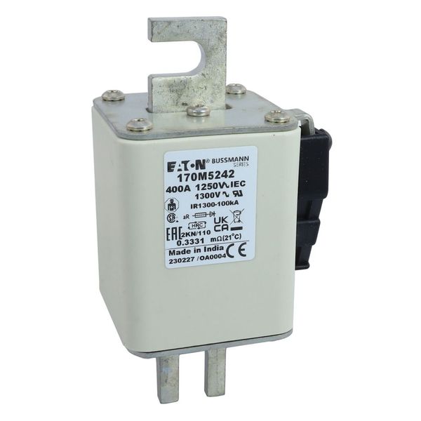 Fuse-link, high speed, 400 A, AC 1250 V, size 2, 61 x 77 x 138 mm, aR, DIN, IEC, single indicator image 11