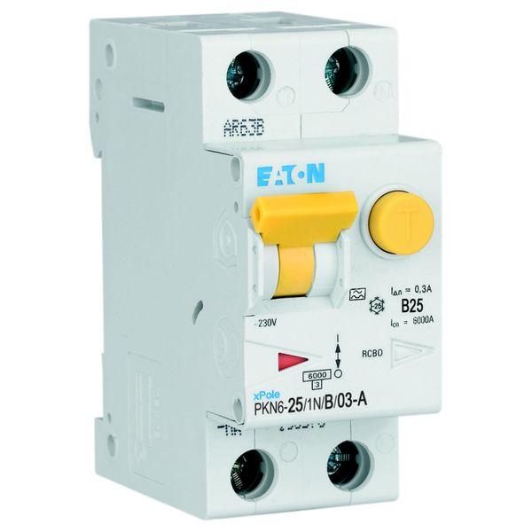 RCD/MCB combination, 25 A, 300 mA, MCB trip characteristic: B, 1p+N, RCD trip characteristic: A image 20