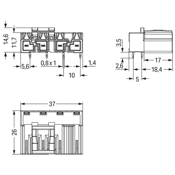 Plug for PCBs angled 4-pole gray image 7