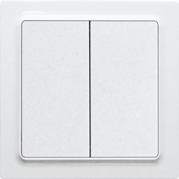 Wireless 4-way pushbutton in E-Design55, polar white glossy image 1