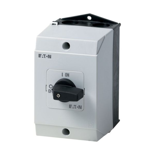 On-Off switch, T3, 32 A, surface mounting, 3 contact unit(s), 6 pole, with black thumb grip and front plate image 3