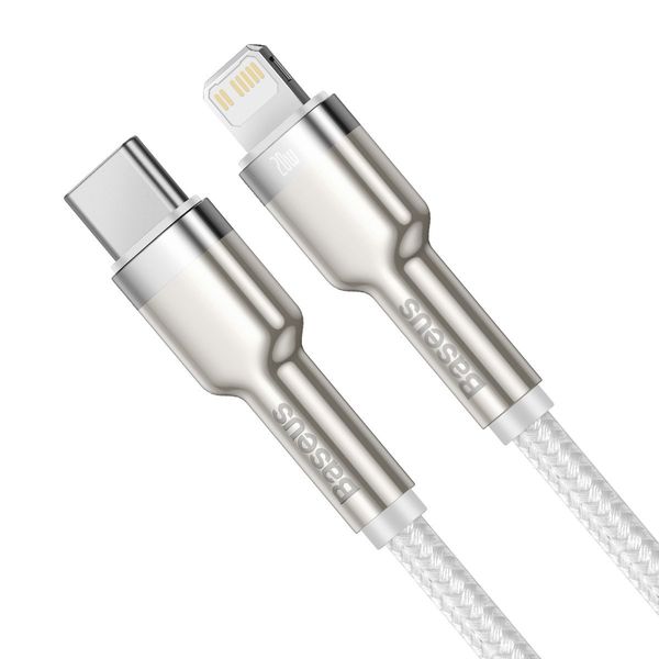 Cable USB C plug  to iP Lightning PD 18W 1m White Baseus image 2