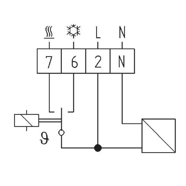 Climate controller 5-30C, AC 230V, 1CO, 10 (4) A, with neutral zone image 4