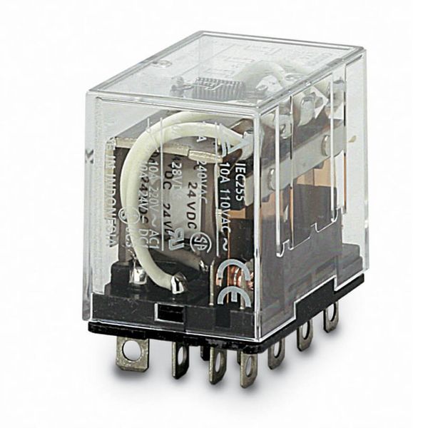 Relay, plug-in, 14-pin, 4PDT, 10 A, LED indicator, 100/110 VDC image 3