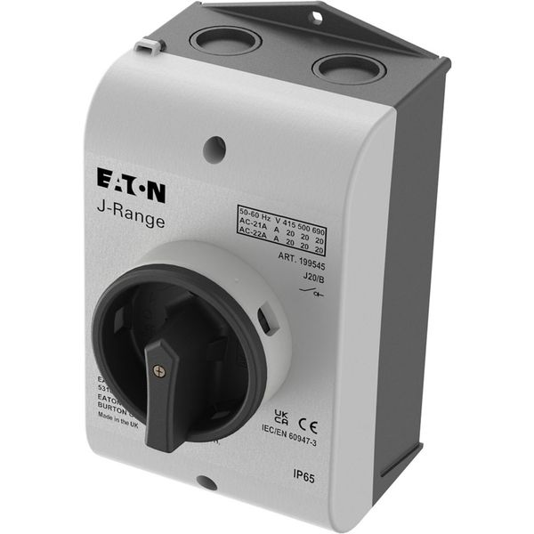 Main switch, 20 A, surface mounting, 3 pole, STOP function, With black rotary handle and locking ring, Lockable in the 0 (Off) position image 7