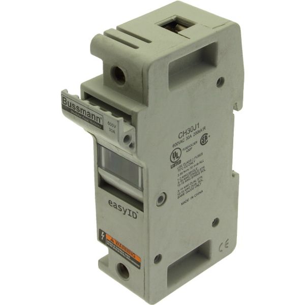 Fuse-holder, low voltage, 30 A, AC 600 V, DC 600 V, UL Class J, 33 x 72 x 117 mm, 1P, UL, CSA image 1