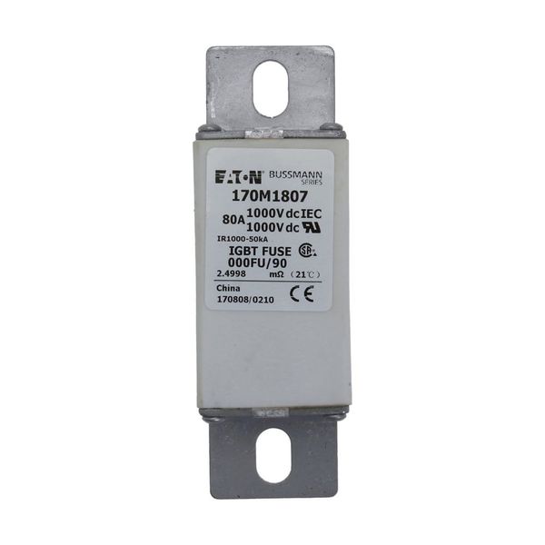 Fuse-link, high speed, 80 A, DC 1000 V, size 000, 24 x 36 x 115 mm, aR, IEC image 16