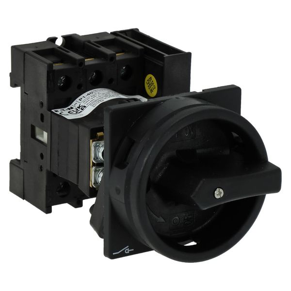 Main switch, P1, 40 A, rear mounting, 3 pole, 1 N/O, 1 N/C, STOP function, With black rotary handle and locking ring, Lockable in the 0 (Off) position image 13