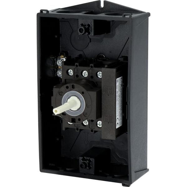 Main switch, P1, 32 A, surface mounting, 3 pole, 1 N/O, 1 N/C, STOP function, With black rotary handle and locking ring, Lockable in the 0 (Off) posit image 26