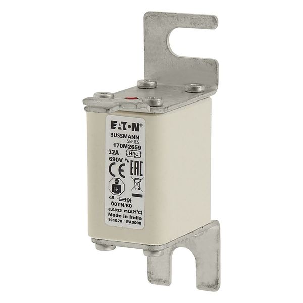 Fuse-link, high speed, 32 A, AC 690 V, DIN 00, 30 x 67 x 100 mm, gR, DIN, IEC, single indicator image 22