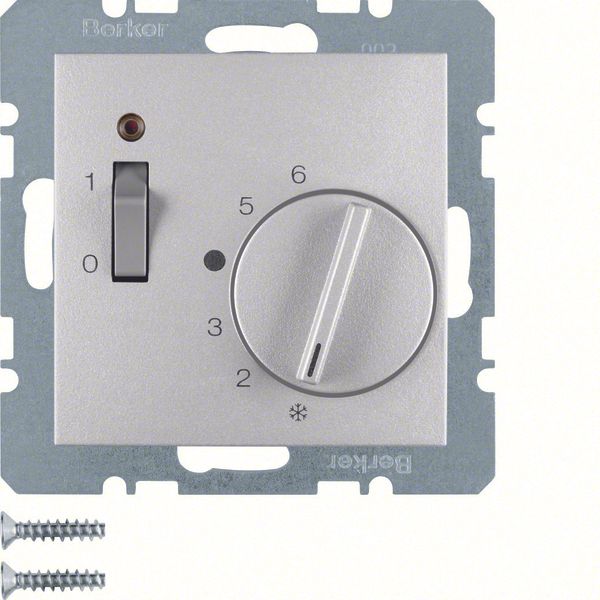Thermostat, NC contact, centre plate, rocker switch, B.7, al., matt, l image 1