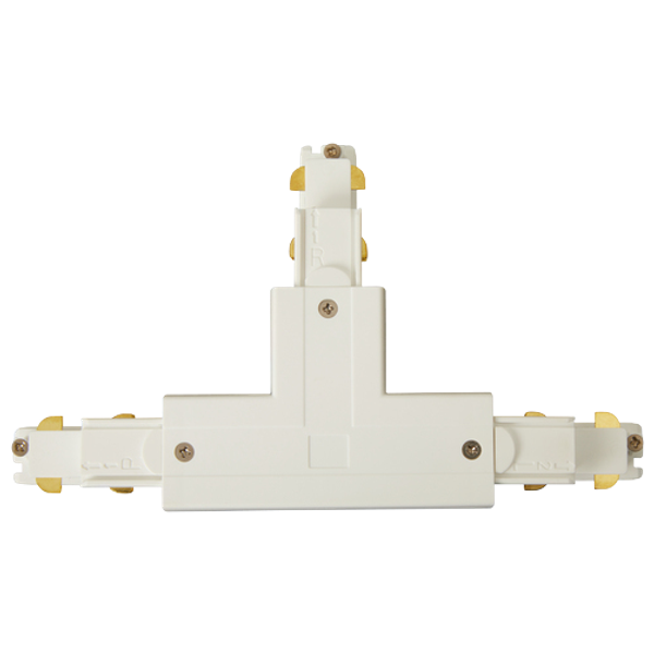 Primo Three Circuit T Connector Left Earth Outside White image 3