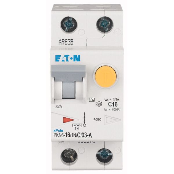 RCD/MCB combination, 16 A, 300 mA, MCB trip characteristic: C, 1p+N, RCD trip characteristic: A image 2