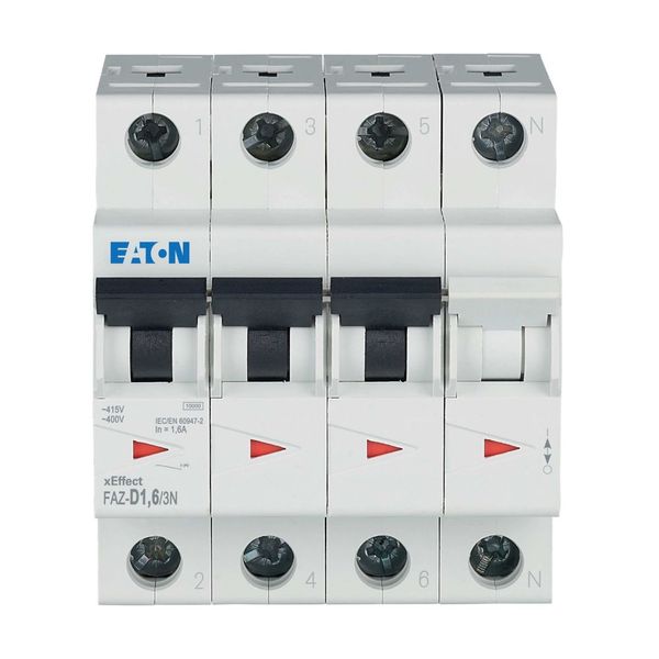 Miniature circuit breaker (MCB), 1.6 A, 3p+N, characteristic: D image 15