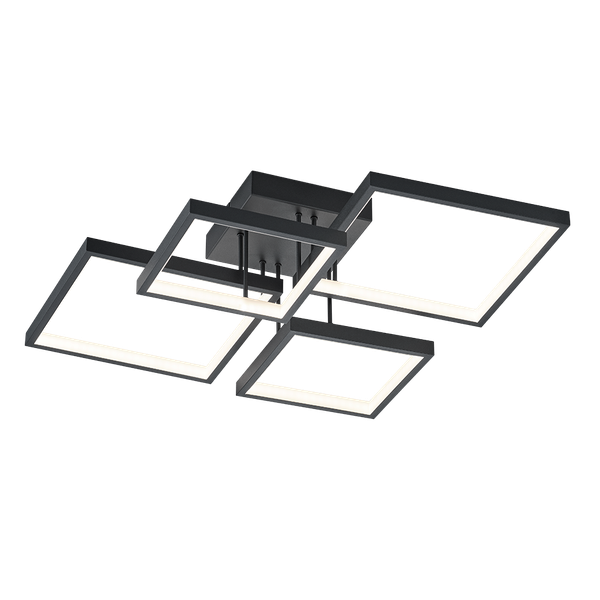Sorrento LED ceiling lamp 52 cm matt black image 1