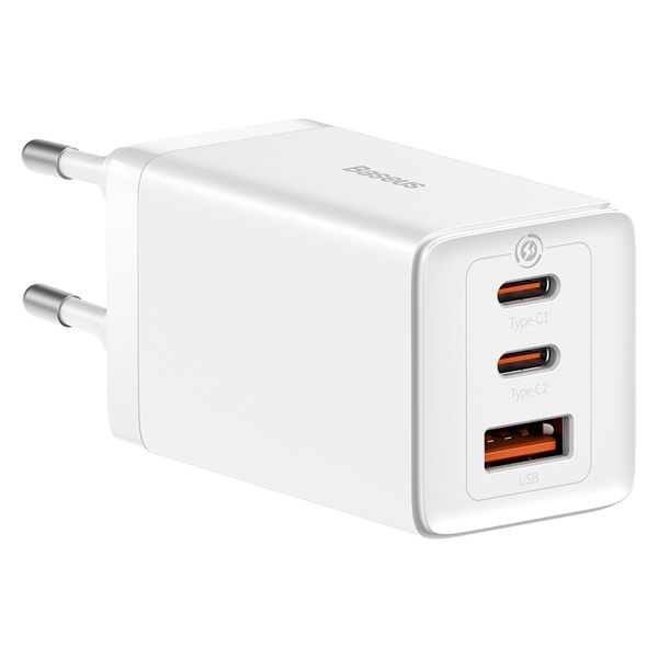 Wall Charger GaN5 Pro 65W USB + 2xUSB-C QC3.0 PD3.0 with USB-C 1m Cable, White image 1