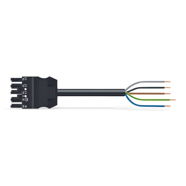 pre-assembled connecting cable;Eca;Socket/open-ended;black image 2