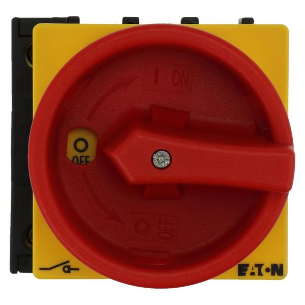 Main switch, P1, 40 A, flush mounting, 3 pole + N, Emergency switching off function, With red rotary handle and yellow locking ring, Lockable in the 0 image 31