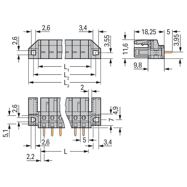 THT female header straight Pin spacing 5 mm gray image 5