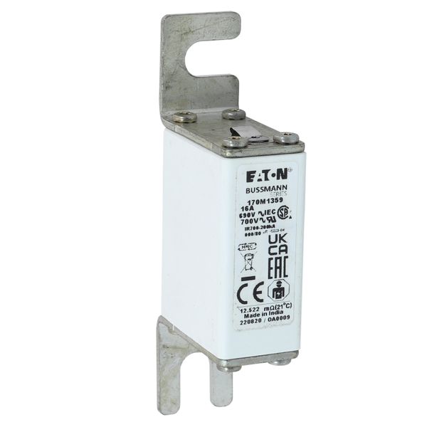 Fuse-link, high speed, 16 A, AC 690 V, DIN 000, 21 x 40 x 100 mm, gR, DIN, IEC, single indicator image 23