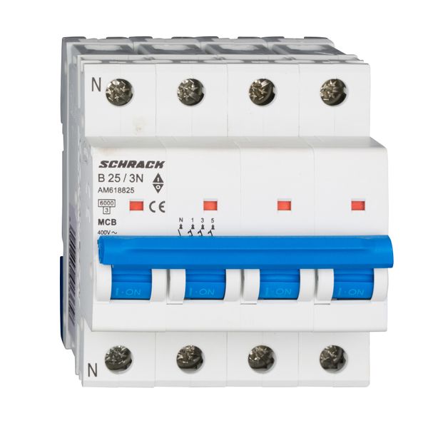 Miniature Circuit Breaker (MCB) AMPARO 6kA, B 25A, 3+N image 1