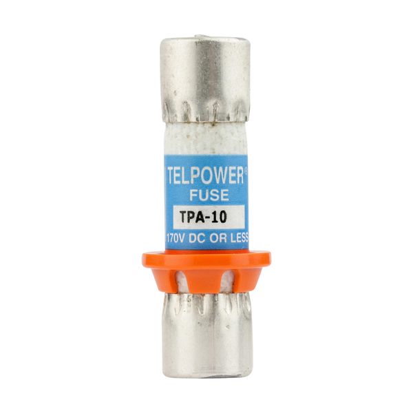 Eaton Bussmann series TPA telecommunication fuse, Indication pin, Orange ring for correct fuse position, 170 Vdc, 10A, 100 kAIC, Non Indicating, Current-limiting, Ferrule end X ferrule end image 1