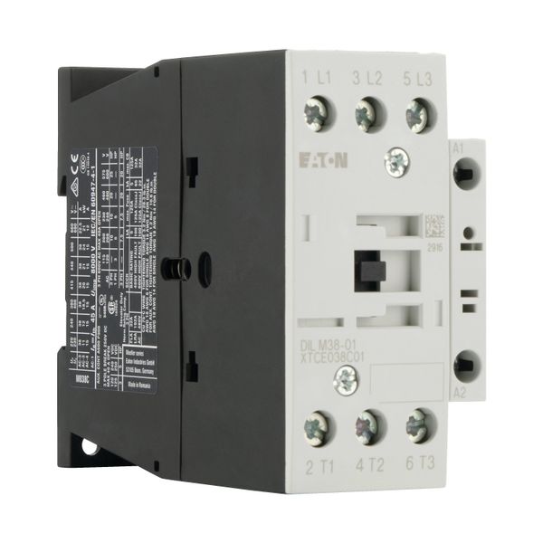 Contactor, 3 pole, 380 V 400 V 18.5 kW, 1 NC, RDC 60: 48 - 60 V DC, DC operation, Screw terminals image 11