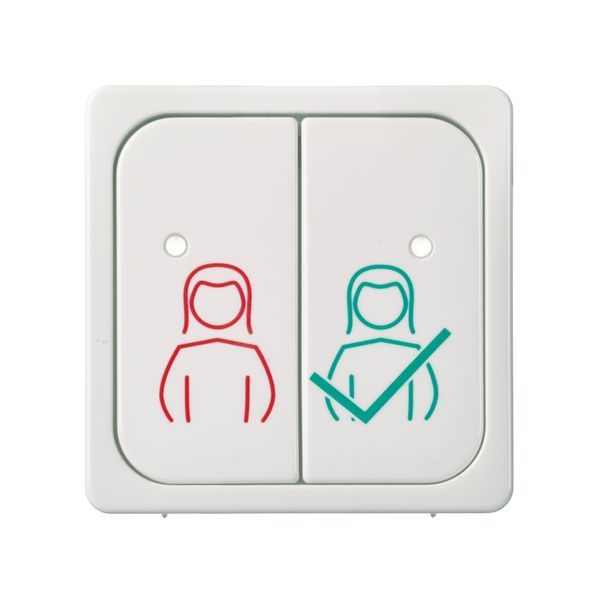 ELSO MEDIOPT care - central plate for call/cancel switch - 2 rocker - pure white image 4