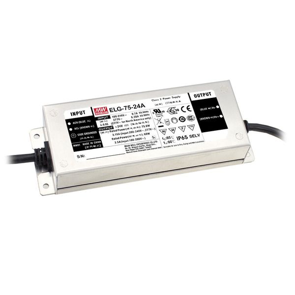 ELG-75-48DA-3Y Led driver, IP67 76,8W, 48V, 1,6A DALI + PE, MEAN WELL image 1