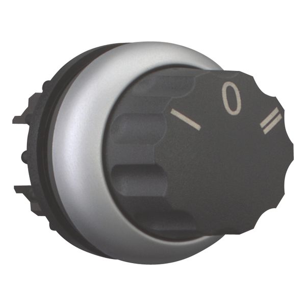 Changeover switch, RMQ-Titan, With rotary head, momentary, 3 positions, inscribed, Bezel: titanium image 7