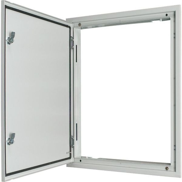 3-component flush-mounted door frame with door, double-bit lock, IP54, HxW=1060x400mm, white image 3