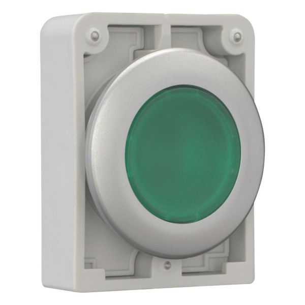 Illuminated pushbutton actuator, RMQ-Titan, Flat, momentary, green, Blank, Metal bezel image 6