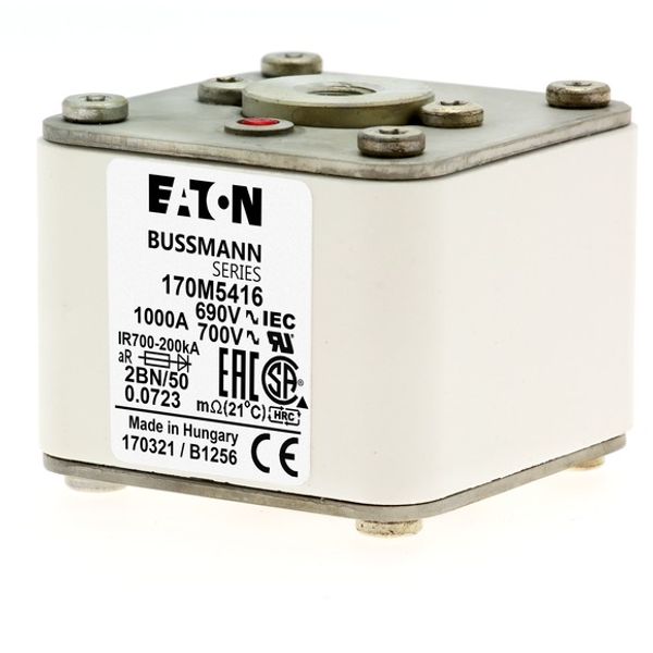 Fuse-link, high speed, 800 A, AC 1000 V, size 2, 59 x 59 x 150 mm, aR, IEC, single indicator image 3