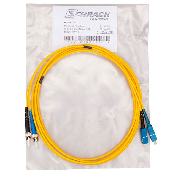 FO Patchcord Duplex ST/SC, 9/125æm OS2, LS0H-3, yellow, 2.0m image 4