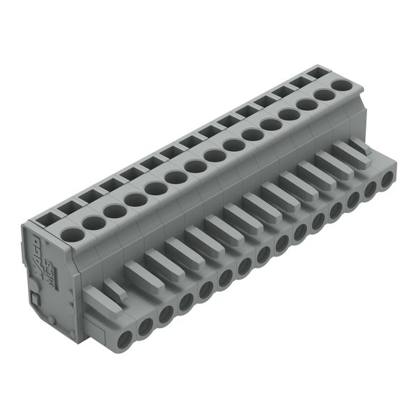 1-conductor female connector, angled CAGE CLAMP® 2.5 mm² gray image 1