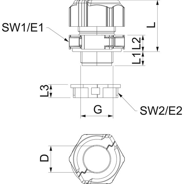 V-TEC TB20 Cable gland, separable Sealing insert, closed M20 image 2