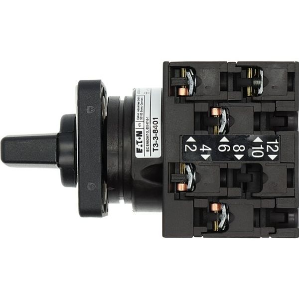 Reversing switches, T3, 32 A, flush mounting, 3 contact unit(s), Contacts: 5, 60 °, maintained, With 0 (Off) position, 1-0-2, Design number 8401 image 3