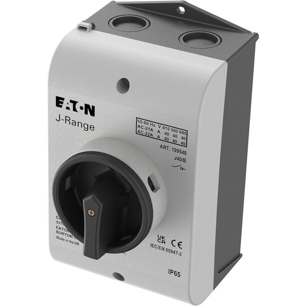 Main switch, 40 A, surface mounting, 3 pole, STOP function, With black rotary handle and locking ring, Lockable in the 0 (Off) position image 10