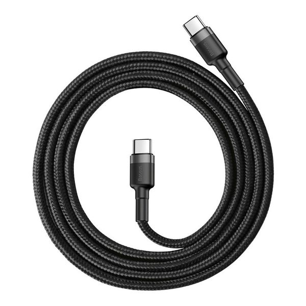 Cable USB C plug - USB C plug 2.0m PD2.0 60W 20V 3A QC3.0 2M grey+black BASEUS image 1
