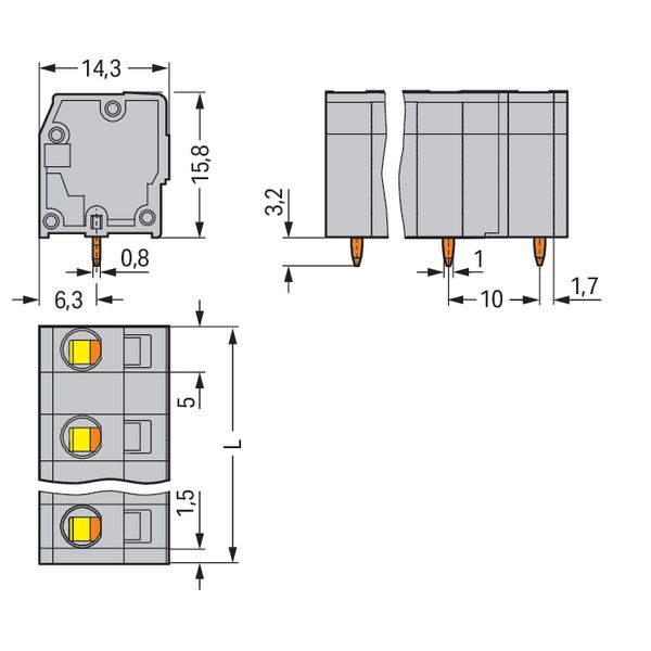 PCB terminal block 2.5 mm² Pin spacing 10 mm gray image 6