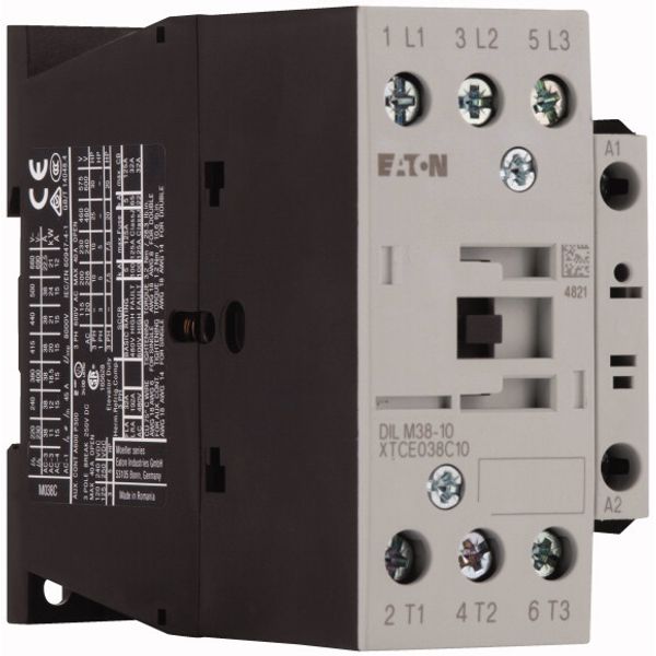 Contactor, 3 pole, 380 V 400 V 18.5 kW, 1 N/O, RDC 130: 110 - 130 V DC, DC operation, Screw terminals image 4