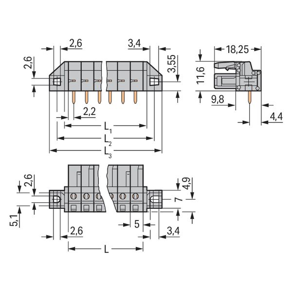 THT female header angled Pin spacing 5 mm gray image 5