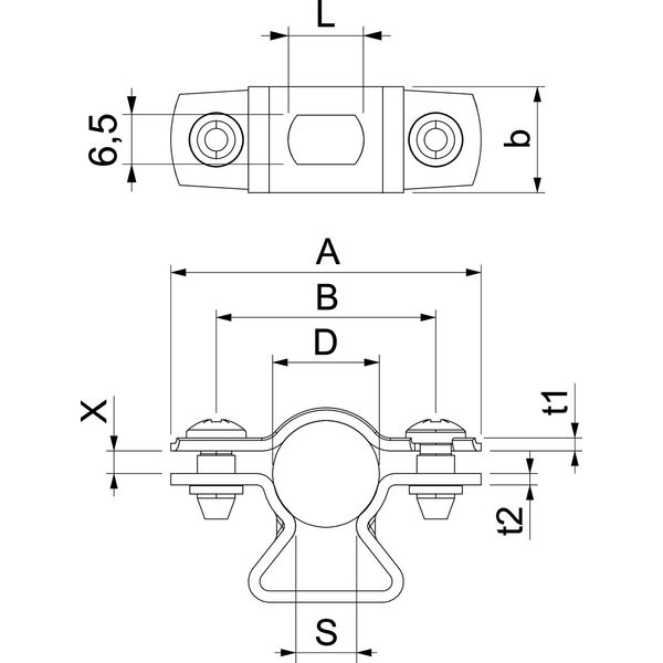 ASL 733 14 A4 Distance saddle with slot 12-14mm image 2