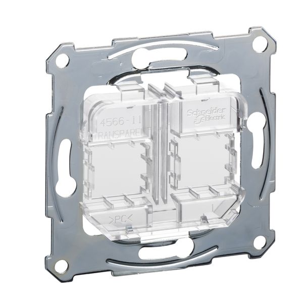 Supporting plates for modular jack connector, transparent image 3