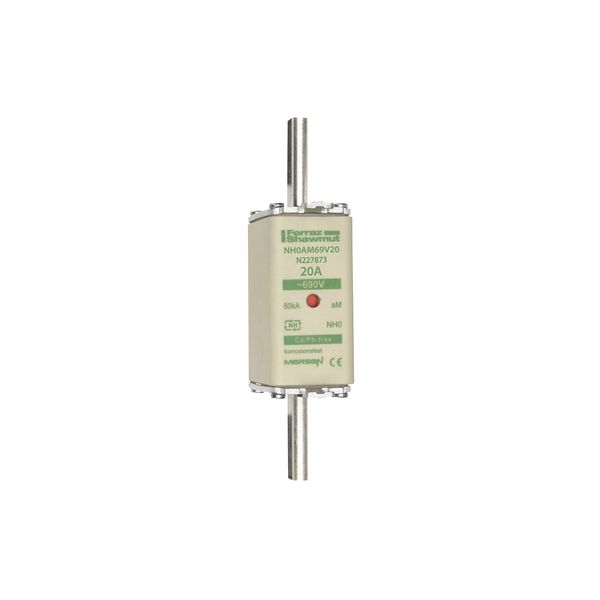 Fuse-link NH0 aM 690VAC 20A live tags Double indicator image 1