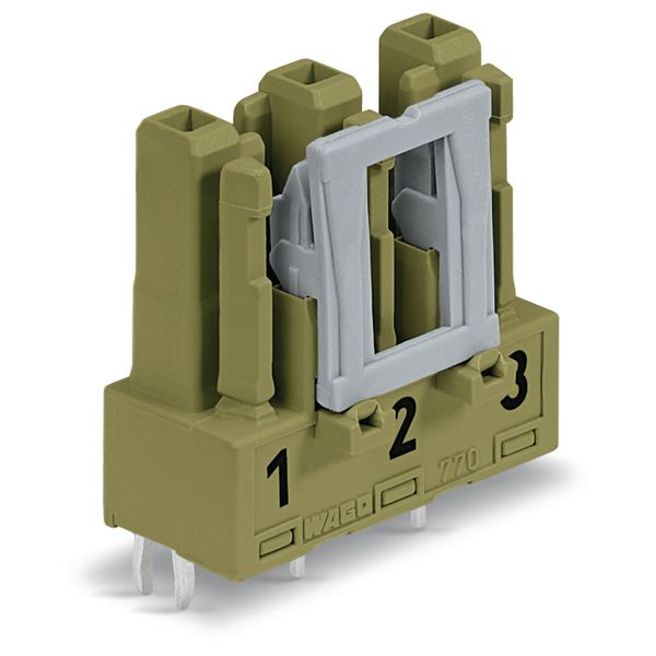 Socket for PCBs straight 3-pole light green image 5