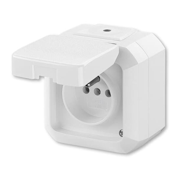 5598-2069 B Double socket outlet with earthing pins, with hinged lids, IP 44, for multiple mounting, with surge protection image 3